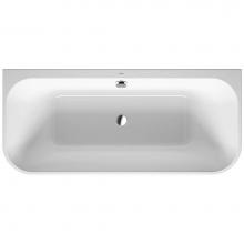 Duravit 700451800000090 - Happy D.2 Plus Back-to-Wall Bathtub White With Graphite