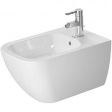 Duravit 22581500001 - Duravit Happy D.2 Wall-Mounted Bidet White with WonderGliss