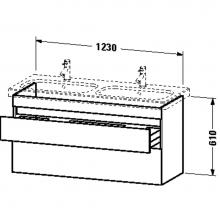 Duravit DS649804318 - Duravit DuraStyle Two Drawer Wall-Mount Vanity Unit Basalt|White