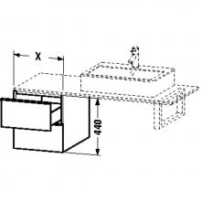 Duravit H2683105252 - HD2 Low cab 2 drawers for console 440x400x550, Euro