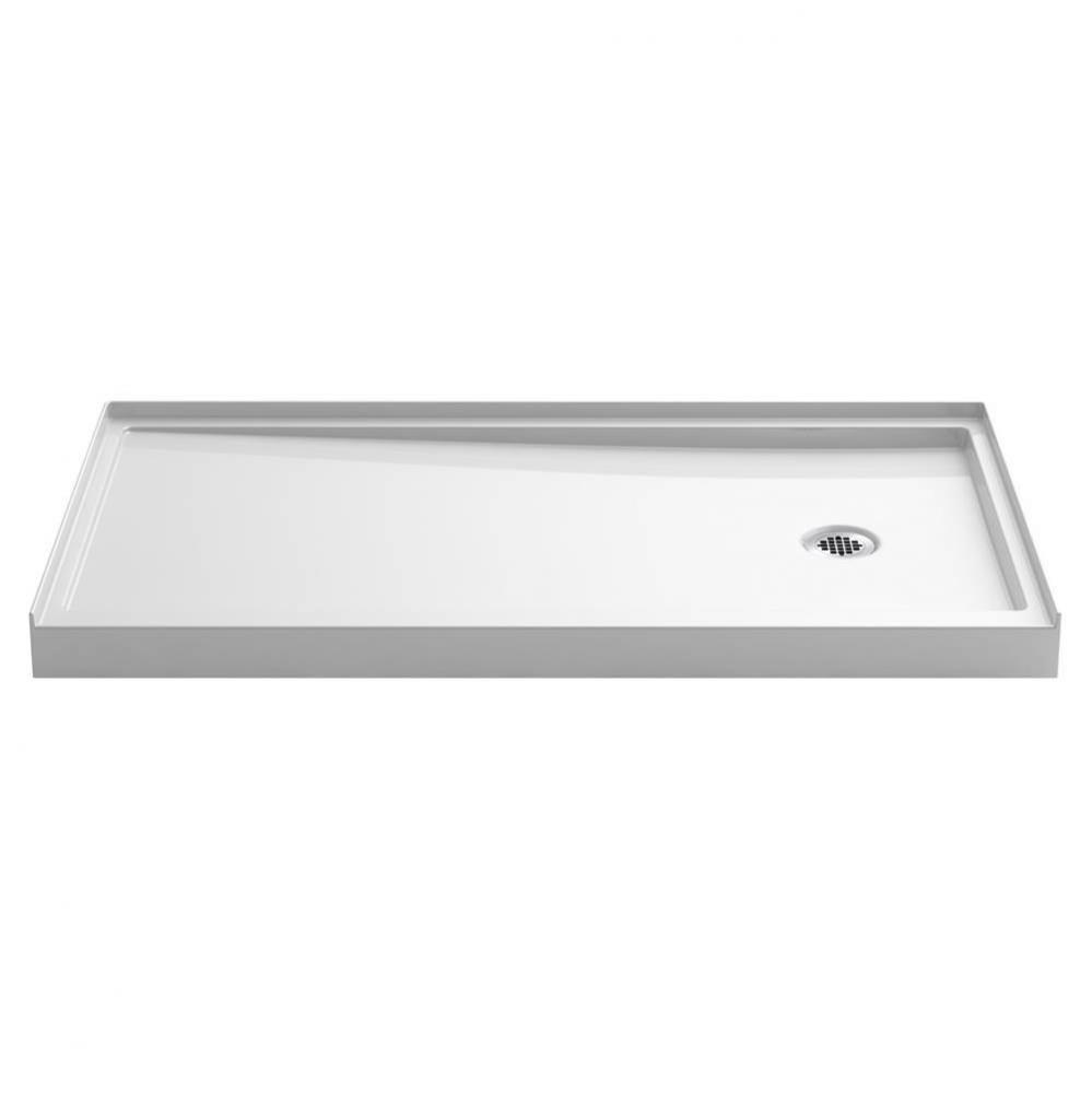 Rely® 60'' x 32'' single-threshold shower base with right-hand drain