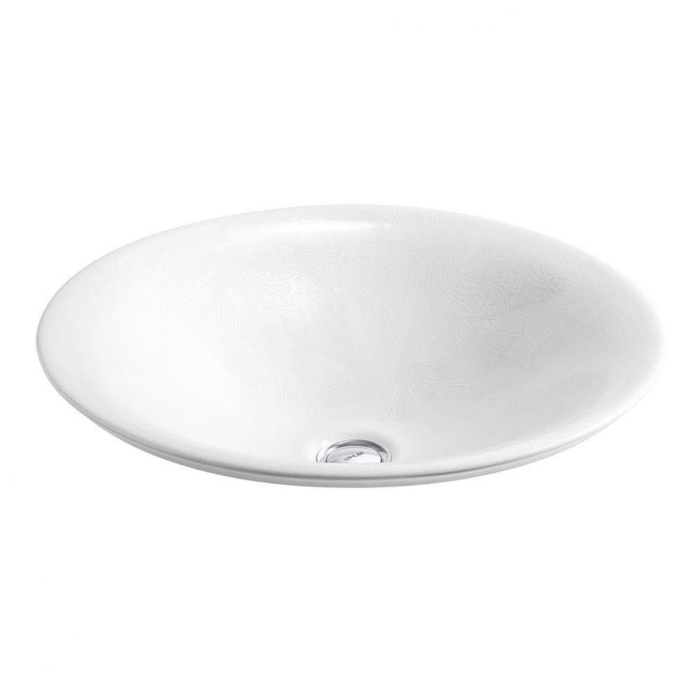 Sartorial™ Paisley Carillon® 17-1/2'' round drop-in bathroom sink, no overflow