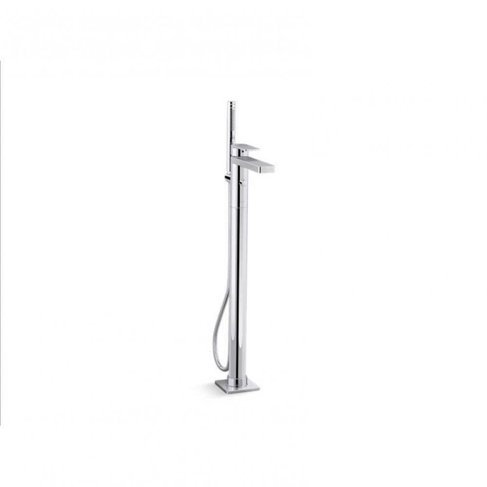 Parallel Floor-Mount Bath Filler Trim With Handshower