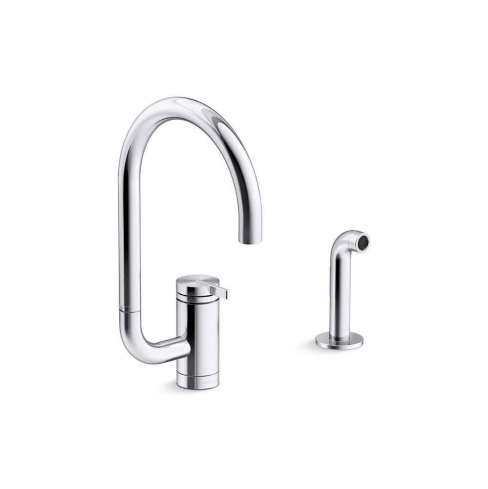 Components® Single-handle kitchen sink faucet with two-function extended-reach spout and side