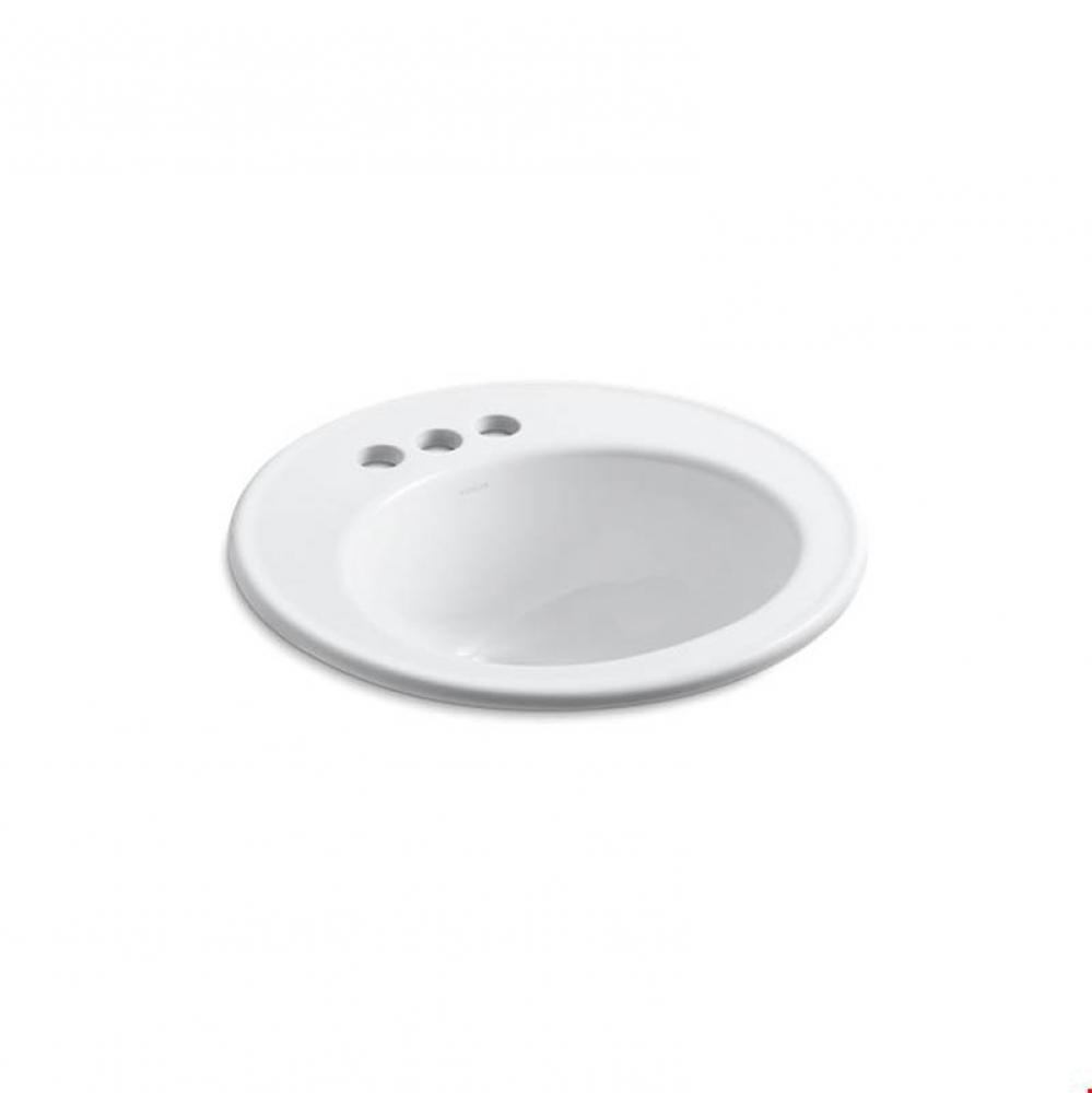 Brookline® 19'' diameter drop-in bathroom sink with 4'' centerset faucet