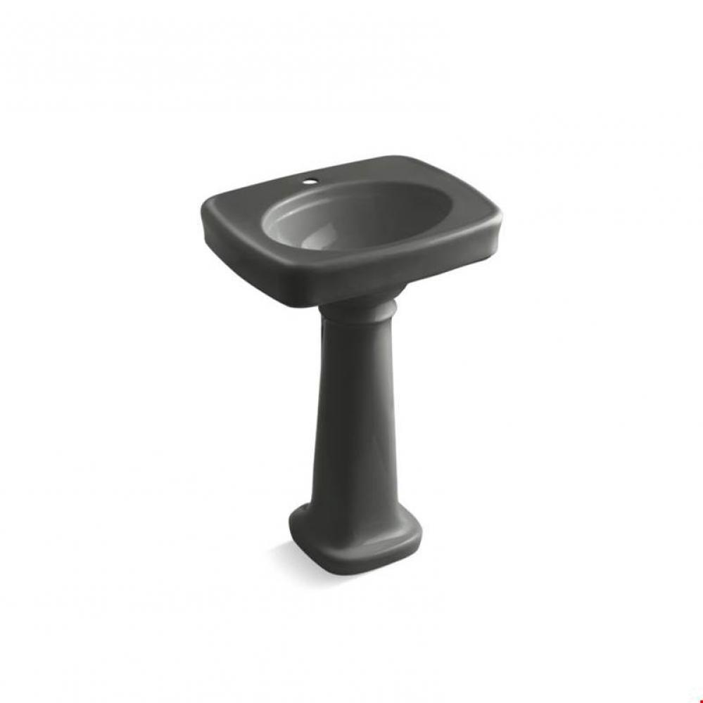 Bancroft® 24'' pedestal bathroom sink with single faucet hole