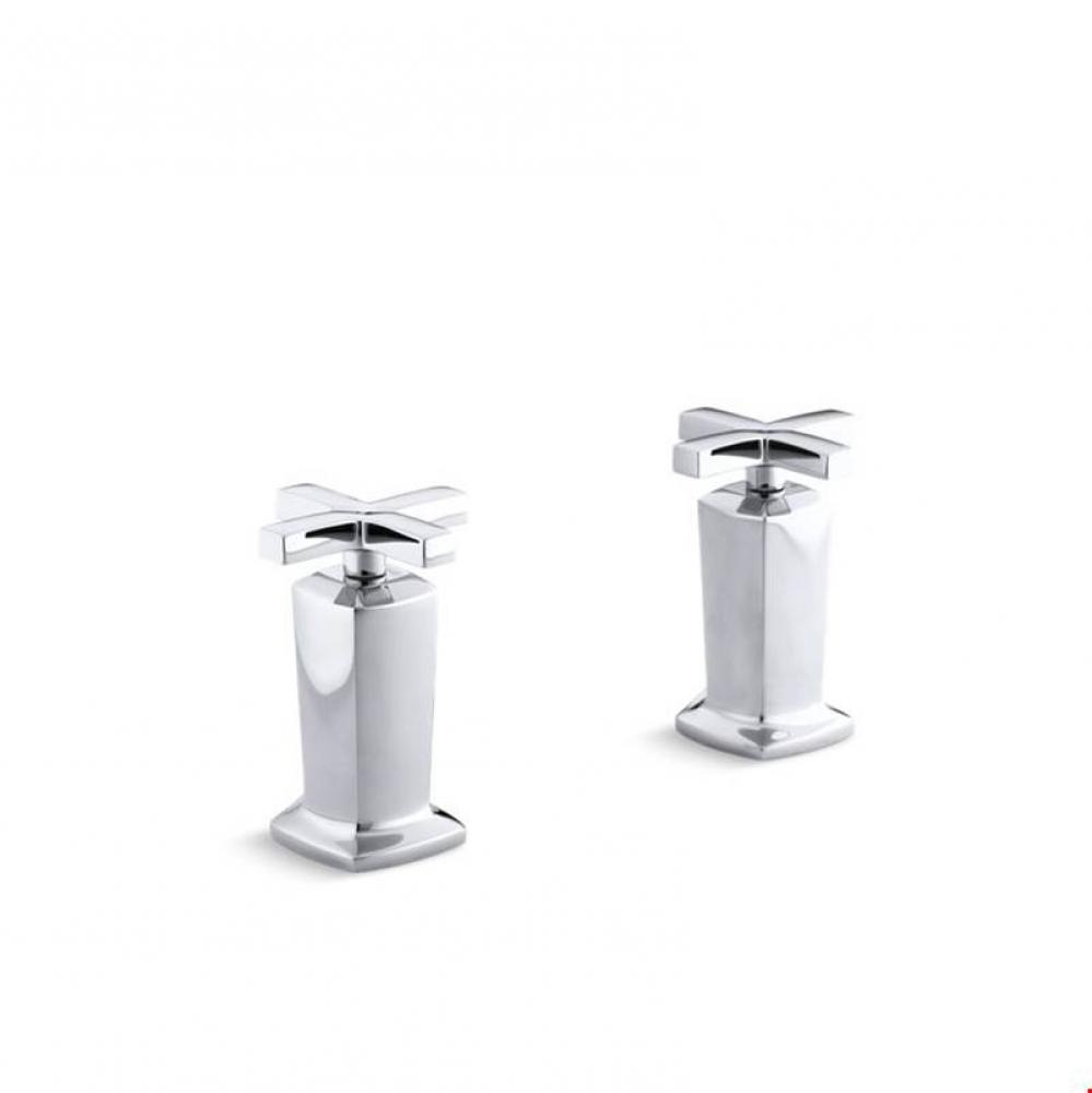 Margaux® Valve trim with cross handles for deck-mount high-flow bath valve, requires valve