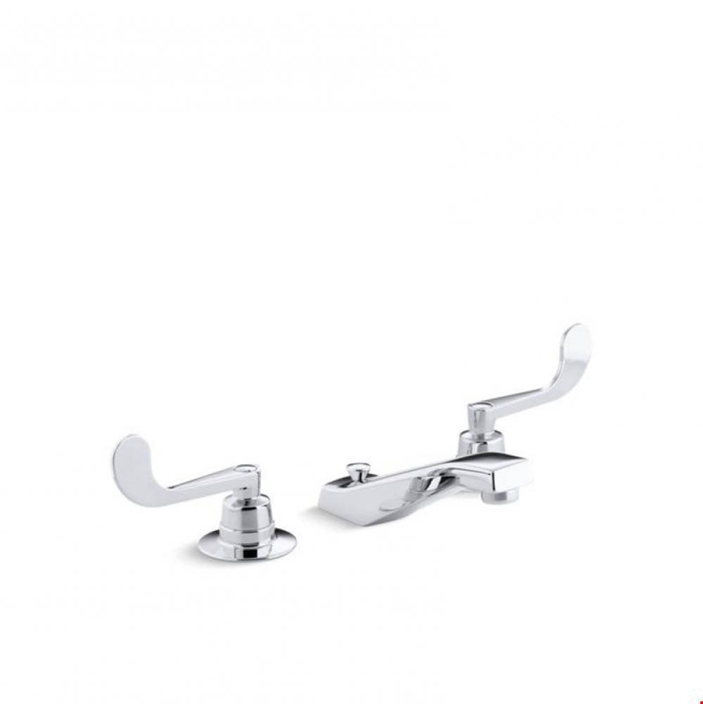 Triton® Widespread commercial bathroom sink base faucet with pop-up drain and rigid cross con