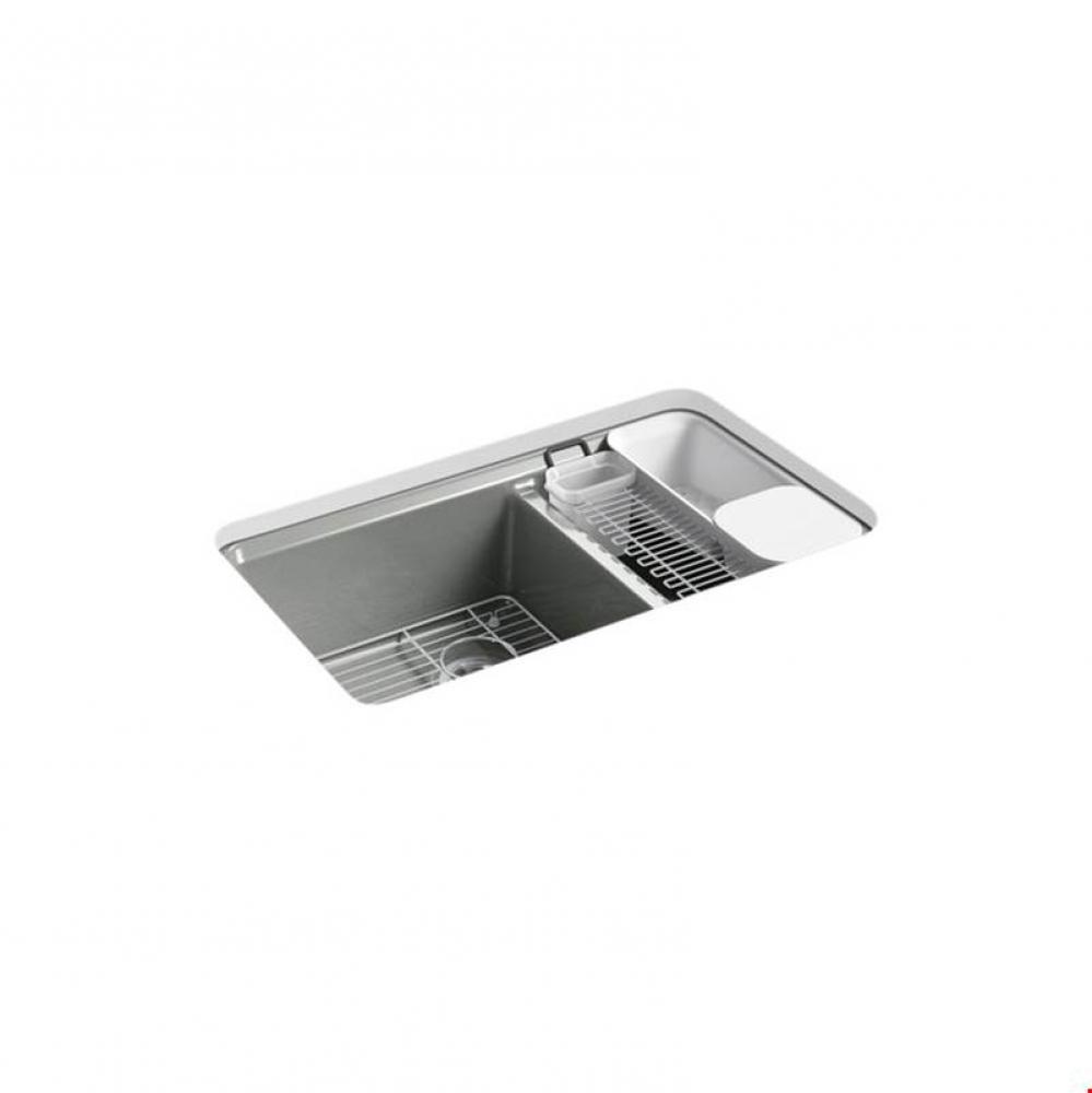 Riverby® 33'' x 22'' x 9-5/8'' undermount large/medium double-b