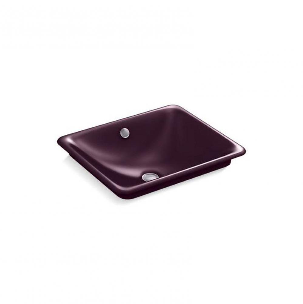 Iron Plains® Rectangle Wading Pool® bathroom sink with Black Plum painted underside