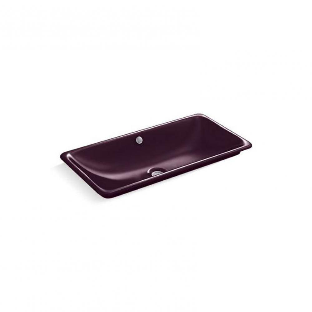 Iron Plains® Trough Rectangle Drop-in/undermount vessel bathroom sink with Black Plum painted