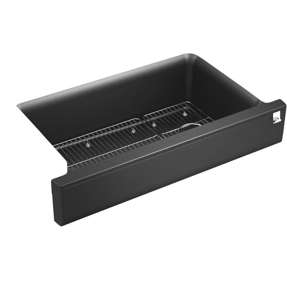 Cairn® Undermount single-bowl farmhouse kitchen sink with short apron