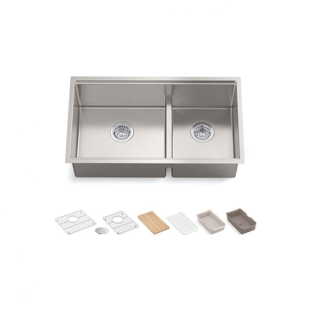 Strive® 32'' undermount double-bowl workstation kitchen sink