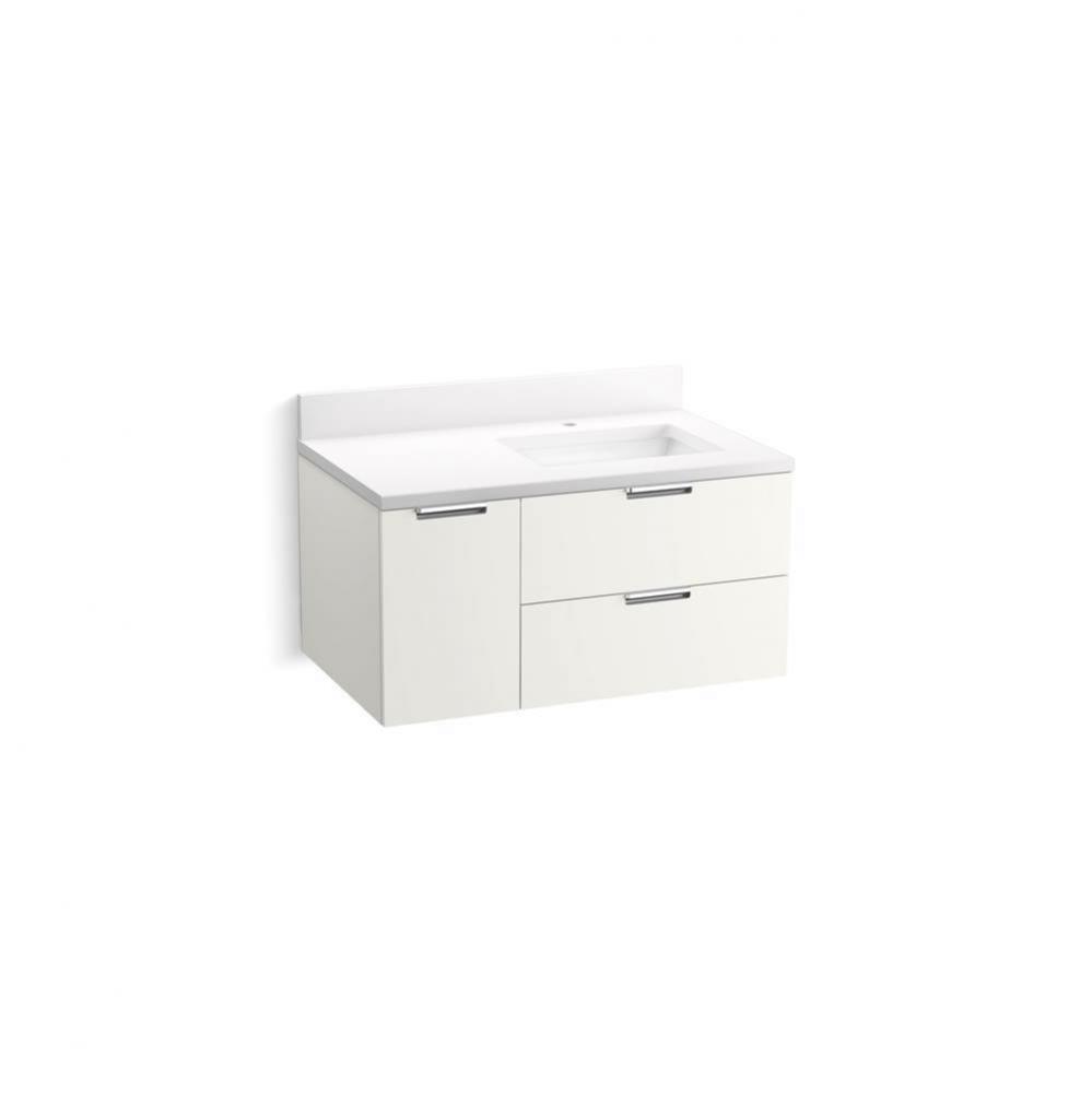 Maxstow™ 36'' wall-hung bathroom vanity cabinet with sink and quartz top