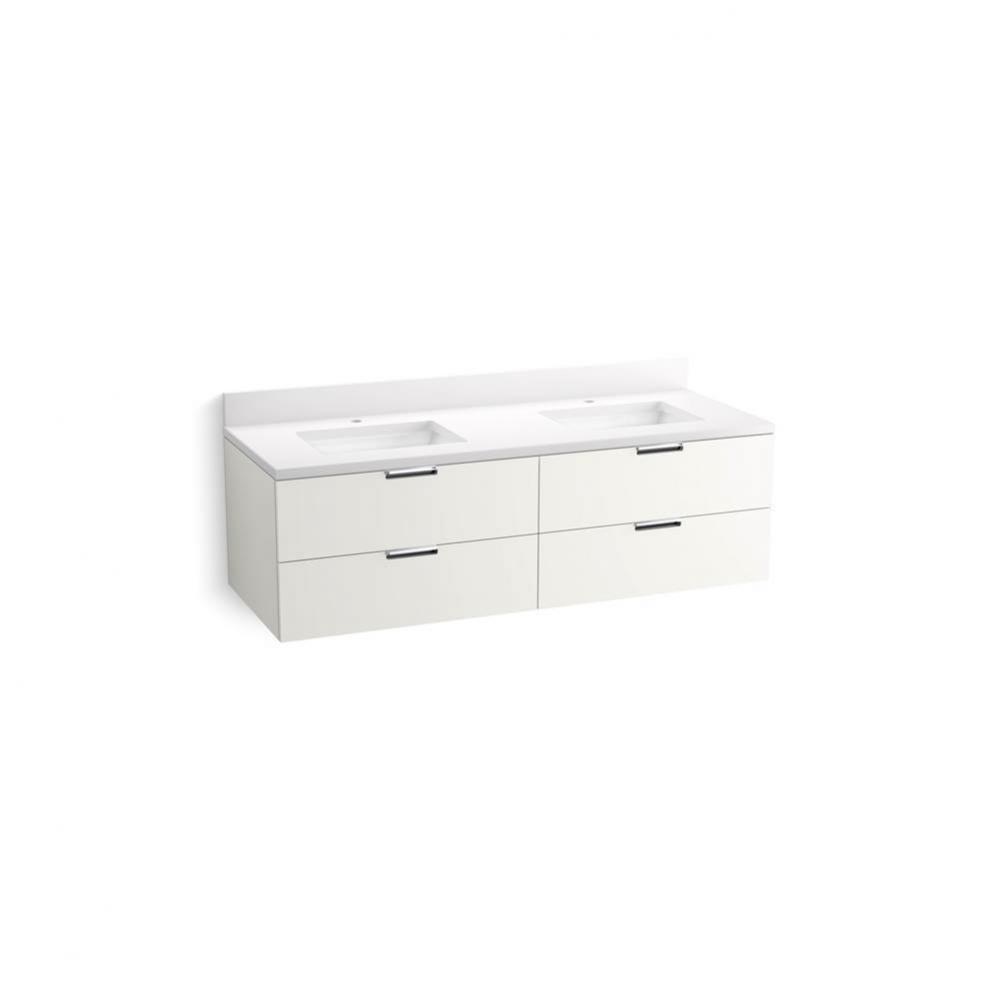 Maxstow™ 60'' wall-hung bathroom vanity cabinet with sink and quartz top