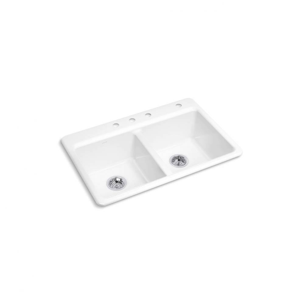 Riverby® 33'' top-mount double-bowl kitchen sink