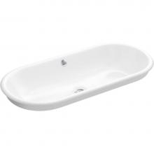 Kohler 20213-W-0 - Iron Plains® 33'' oval drop-in/undermount/vessel bathroom sink with White painted u