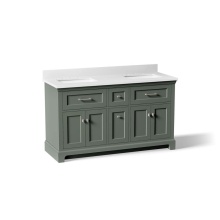 Kohler 29263-BD1-UMG - Charlemont 60'' Bathroom Vanity Cabinet With Sinks And Quartz Top Umbral Green