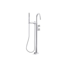 Kohler T77984-4-CP - Components® Floor-mount bath filler trim with lever handles and handshower