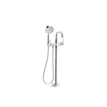 Kohler T35924-4-CP - Castia™ by Studio McGee Floor-mount bath filler trim with handshower