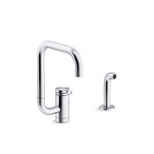 Kohler 28274-CP - Components® Single-handle kitchen sink faucet with two-function extended-reach spout and side