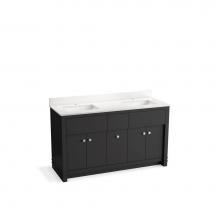 Kohler 33293-DWG - Alouette™ 60'' bathroom vanity cabinet with sinks and quartz top