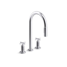 Kohler 28671-3-CP - Billet™ Pull-down kitchen sink faucet with two-function sprayhead