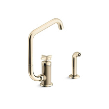 Kohler 28667-3-AF - Billet™ Single-handle kitchen sink faucet with two-function extended-reach spout and side spraye