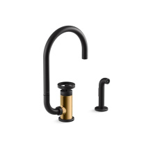 Kohler 28675-9-BMB - Billet™ Single-handle kitchen sink faucet with two-function extended-reach spout and side spraye