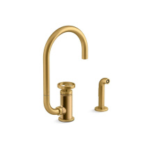 Kohler 28675-9-2MB - Billet™ Single-handle kitchen sink faucet with two-function extended-reach spout and side spraye