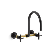 Kohler 28672-3-BMB - Billet™ Two-hole wall-mount bridge kitchen sink faucet