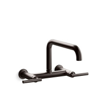 Kohler 7549-4-BGP - Purist® Two-hole wall-mount bridge kitchen sink faucet