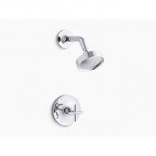 Kohler TS14422-3-CP - Purist® Rite-Temp® shower trim kit with cross handle, 2.5 gpm