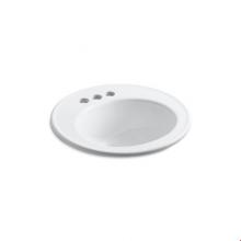 Kohler 2202-4-0 - Brookline® 19'' diameter drop-in bathroom sink with 4'' centerset faucet