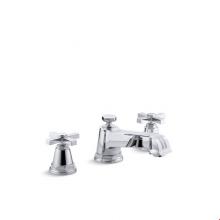 Kohler T13140-3B-CP - Pinstripe® Deck-mount bath faucet trim for high-flow valve with cross handles, valve not incl