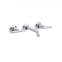 Kohler T14413-4-CP - Purist® Wall-mount bathroom sink faucet trim with Lever handles, 1.2 gpm