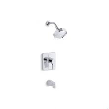 Kohler TS10446-4-CP - Singulier® Rite-Temp® bath and shower trim set with NPT spout, valve not included