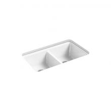 Kohler 8679-5UA3-0 - Riverby® 33'' undermount double-bowl workstation kitchen sink