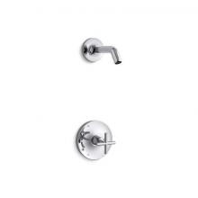 Kohler TLS14422-3-CP - Purist® Rite-Temp® shower trim kit with cross handle, without showerhead