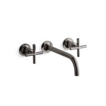 Kohler T14414-3-TT - Purist Widespread wall-mount bathroom sink faucet trim with cross handles, 1.2 gpm
