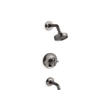 Kohler T14420-3-TT - Purist Rite-Temp Bath And Shower Trim Kit With Push-Button Diverter And Cross Handle 2.5 Gpm