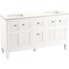 Kohler 33539-ASB-0 - Hearthaven® 60'' bathroom vanity cabinet with sinks and quartz top
