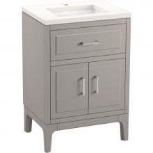 Kohler 33551-ASB-1WT - Seer® 24'' bathroom vanity cabinet with sink and quartz top