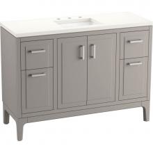 Kohler 33554-ASB-1WT - Seer® 48'' bathroom vanity cabinet with sink and quartz top