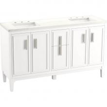 Kohler 33547-ASB-0 - Southerk® 60'' bathroom vanity cabinet with sinks and quartz top