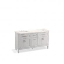 Kohler 39607-ASB-AGA - Hadron™ 60'' bathroom vanity cabinet with sinks and quartz top