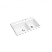 Kohler 8669-4A1-0 - Riverby® 33'' top-mount double-bowl kitchen sink