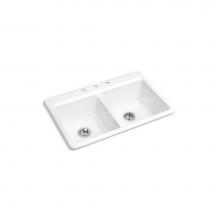 Kohler 8679-3A1-0 - Riverby® 33'' top-mount double-bowl kitchen sink