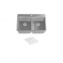 Kohler 8185-1-CM4 - Kennon® 33'' top-/undermount double-bowl kitchen sink