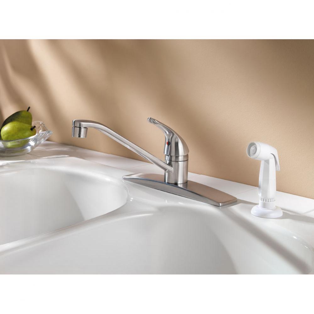 G134-444S - Stainless Steel - Single Handle Kitchen Faucet with Spray